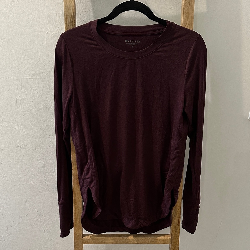 Athleta Deep Burgundy Long Sleeve Shirt